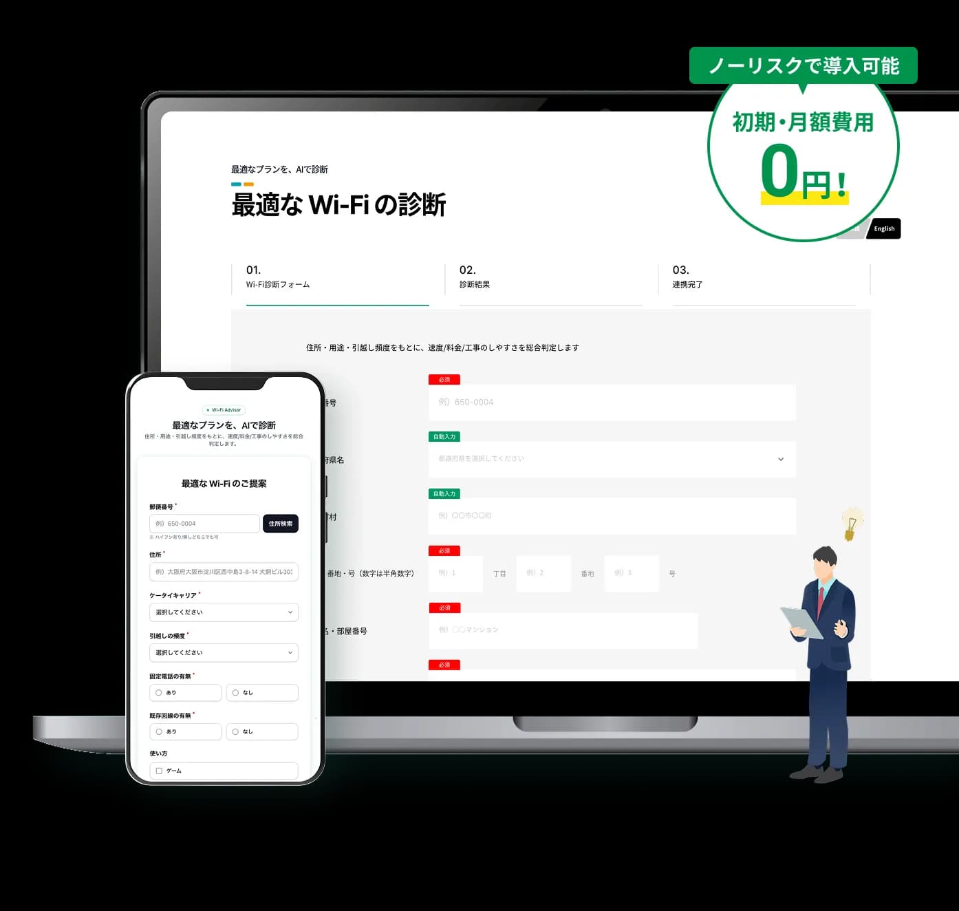 楽々インフラくんのWi-Fi診断システム画面